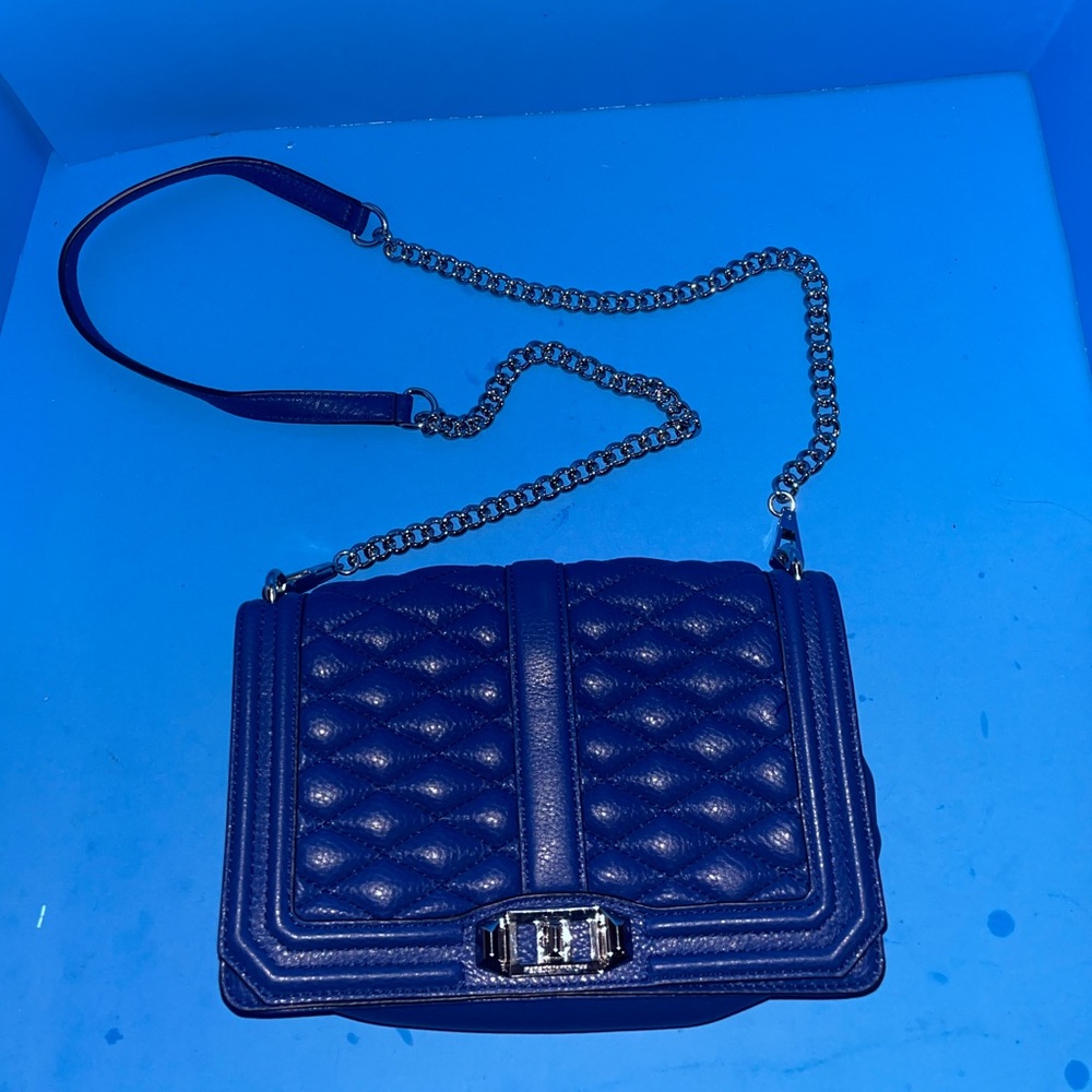 Rebecca Minkoff Blue Love Quilted Leather Crossbody Bag